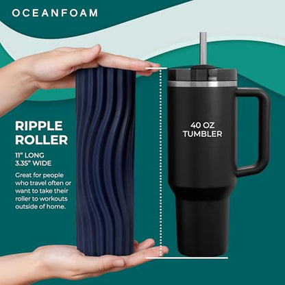 Oceanfoam Ripple Roller, Small Foam Roller for Physical Therapy (Dark Navy) - color: Dark Navy