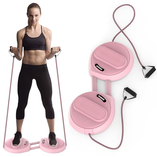 Waist Twisting Machine with Counter, Adjustable Waist Twister Board for Women Belly Fat, Twist Board for Exercise, Ab Twister Board Twist Exercise Machine - color: Pink