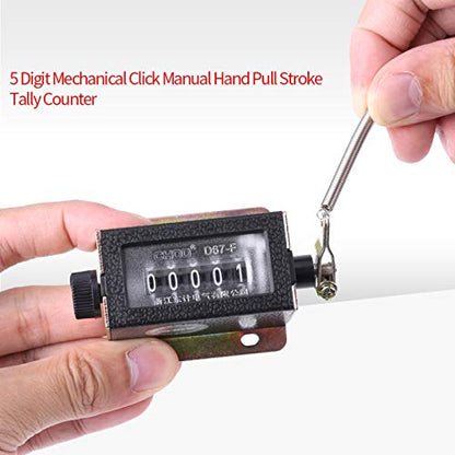 Manual Tally Counter 5 Digit Number Count Clicker Counter Mechanical Arithmometer Hand Mechanical Counters for Coaching, Knitting