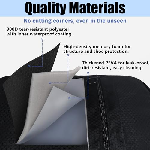 AOSBOS Shoe Bag for Travel,2 Layers Shoes Organizer,Honeycomb Grey - color: HoneycombBlack