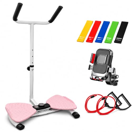 Twist Board Exercise Equipment with LCD Display, Waist Twister Machine with 5 Resistance Bands, 330 lbs Capacity Core Workout Board for Home Gym Fitness
