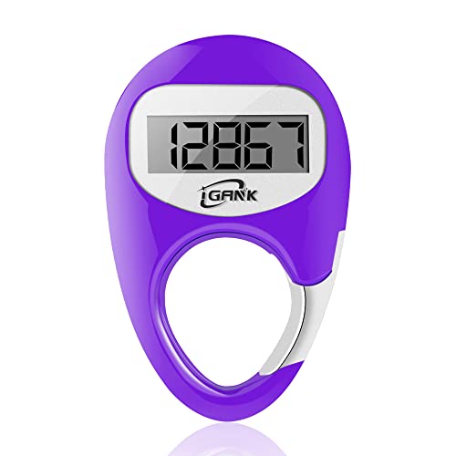 Simple Walking Pedometer 3D Step Counter for Men Women Kids - color: Purple