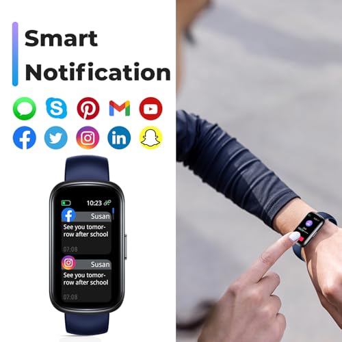 Fitness Tracker Smart Watch, 1.47" Full Touch Health Tracker with 24/7 Heart Rate & Blood Oxygen Monitor, Sleep Tracker, 3ATM Waterproof Step Tracker Activity Tracker for Women Men, Midnight Blue - color: Midnight Blue