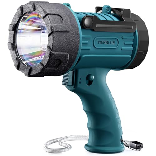 YIERBLUE Rechargeable Spotlight Flashlight 2000,000 Lumen IP67 Waterproof