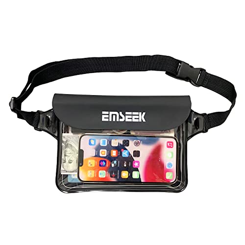Waterproof Waist Pouch Dry Belt Bag Fanny Pack For Swim Surf Snorkel - color: Black