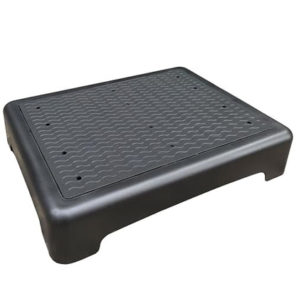 One Step Stool, Mobile Step Stool for Adults and Seniors, Indoor/Outdoor Non-Slip Platform Steps, Portable Stair Aid for Cars, Offices, Kitchens, Bathrooms, Bedrooms, Black