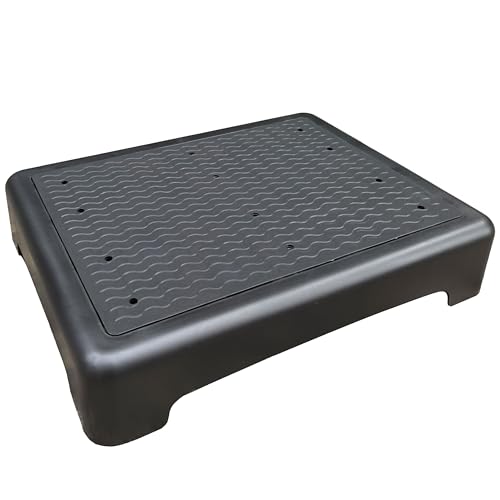 One Step Stool, Mobile Step Stool for Adults and Seniors, Indoor/Outdoor Non-Slip Platform Steps, Portable Stair Aid for Cars, Offices, Kitchens, Bathrooms, Bedrooms, Black