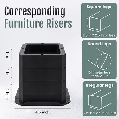 BTSD-home Bed Risers 1 Inch - color: 1 Inch, size: 8 Pack