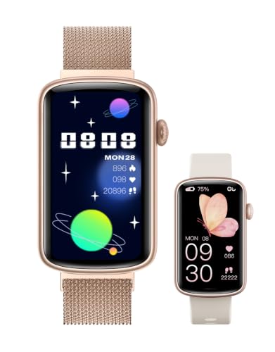 RUIMEN Fitness Tracker, Fitness Watches for Women Men with Heart Rate Monitor Blood Oxygen Sleep Tracker Pedometer, 1.47" Smart Watch Step Calorie Counter for Android iOS IP68 Waterproof, 2 Bands