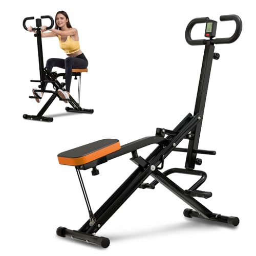 Squat Machine for Home, Squat Assist Trainer with Adjustable Resistance, Foldable Rowing Machine, LCD Display, Exercise Trainer with 265LBS Capacity for Glutes Legs Workout - color: Black
