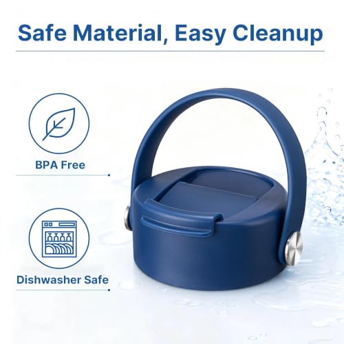 Flip Lid with Handle for Hydro Flask 12 16 20 32 40 64 oz Wide Mouth Bottle - color: Blue