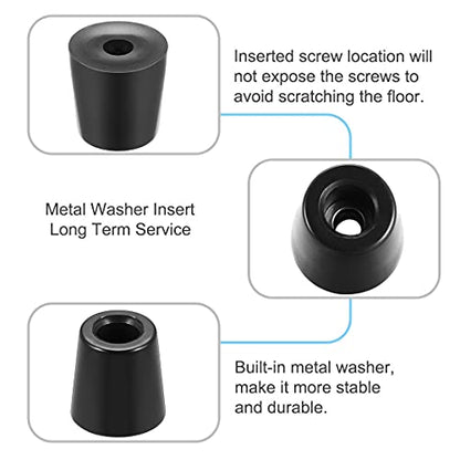 uxcell Rubber Feet Buffers Pads D20x16xH20mm Buffer Feet Furniture Cutting Board Electronic Scale Leg Pads Anti-slip Black 4pcs - size: 20x16x20mm