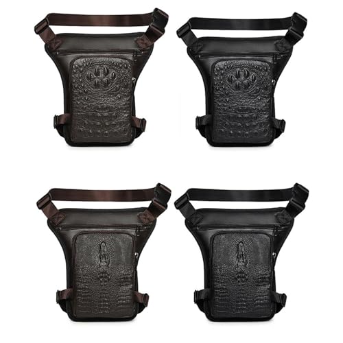 Milageto Drop Leg Bag Outdoor Thigh Bag Waist Pack Multipurpose Uses Multi Pockets Design Zip Closure Detachable Leg Straps Fashion and Stylish, Style D Black - color: Style D Black
