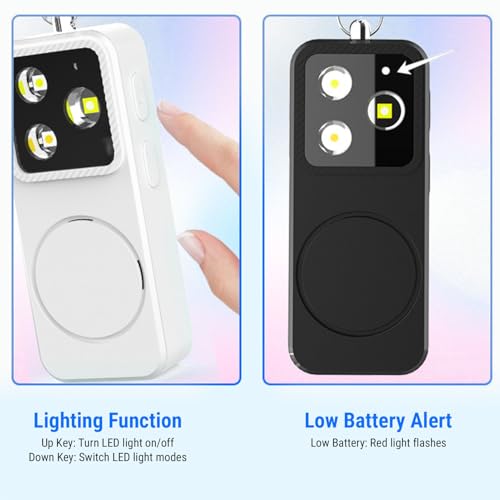 Safety Alarm Light for Women, USB Rechargeable Keychain Siren 150dB 4 Lighting Modes 500mAh for Night Walking Running Travel Camping Emergency (Black) - color: Black