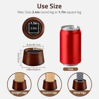 Bed Risers, 2 Inch Wooden Furniture Risers 4 Pack - size: 2 inch