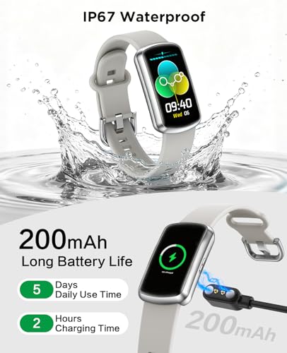 Smart Watch Fitness Trackers for Women Men, 24/7 Health Activity Monitor - color: Gray