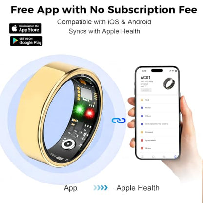 Smart Ring for Women Men, Health Tracking Ring No APP Fee (Rosegold,13) - color: Rose Gold, size: 13