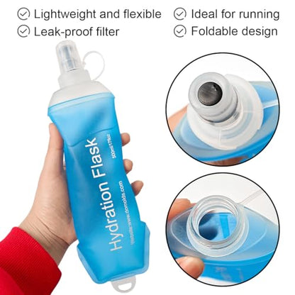 WILDREEDS 150ml Soft Flask, TPU Collapsible Soft Water Bottle for Hydration Pack, Running Vest, Folding Water Bottle for Hiking Cycling Climbing-1Pcs, Blue - color: 150ml Blue