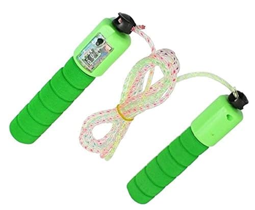 Plastic Adjustable Jump Rope with Counter for Fitness Training, Skipping Rope for Men & Women - color: Green