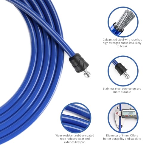 Weighted Jump Rope, Professional Heavy Jump Rope with Detachable Handles, 360° Ball Bearing Rotation, 2 Interchangeable Ropes, Non-Slip Grip Handles and Carry Bag for Fitness, Boxing, MMA, Cardio Workout