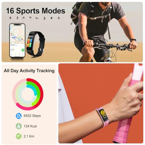 Fitness Tracker with Step/Distance/Calories Counter for Women Men - color: Black