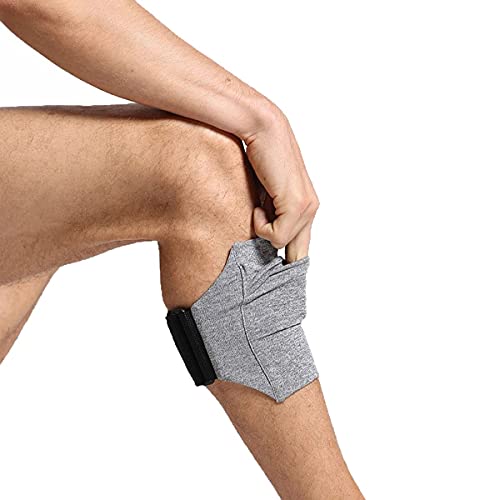 Cell Phone Leg Band Equestrian Riders On The Leg Cell Phone Holder for Calf, Running Workout Armband Strap Pouch for Jogger for iPhone 15/14/13/12/11 X Xs 7/8 Plus, Galaxy S9/8/7/6, Gray, Large - color: Gray, size: Large--(Arm/Calf size from 14-17'')