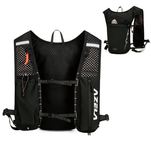 YAPJEB Lightweight Hydration Pack Backpack Vest, Optional 1.5L 2L BPA Free Water Bladder - Leakproof Breathable for Men Women Running Hiking Cycling Marathon - color: 05 Black(Only Vest)