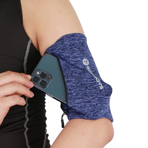 Running Phone Armband for Men Women,Universal Arm Bands for Phones Below 8 Inches,Waterproof Cell Phone Armband for Hiking,Running,Cycling,Climbing(Blue S) - color: Blue, size: S