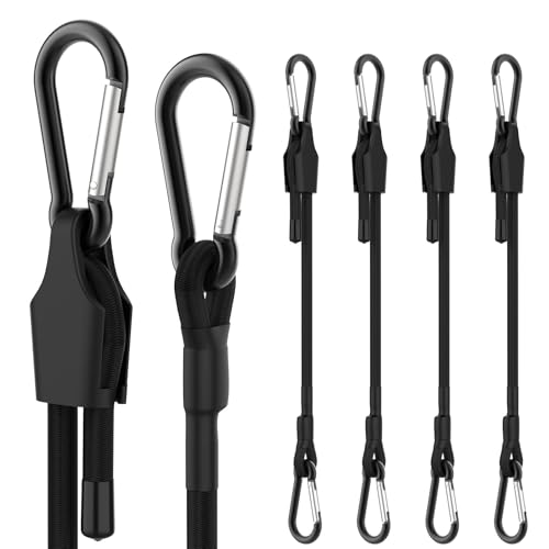 SDTC Tech 24 Inch Adjustable Bungee Cords with Carabiner Hooks - size: 24 inch-4 pack