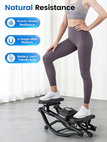 Yagud Rock Stepper Side to Side with Resistance Bands, Rocking Stepper