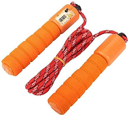 Plastic Adjustable Jump Rope with Counter for Fitness Training, Skipping Rope for Men & Women - color: Orange