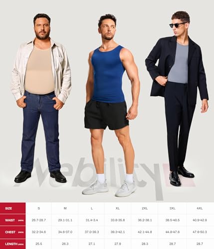 Nebility Shapewear Mens Compression Shirt - Slimming Body Shaper Vest Sleeveless Undershirts Workout Tank Tops - color: Grey, size: X-Large
