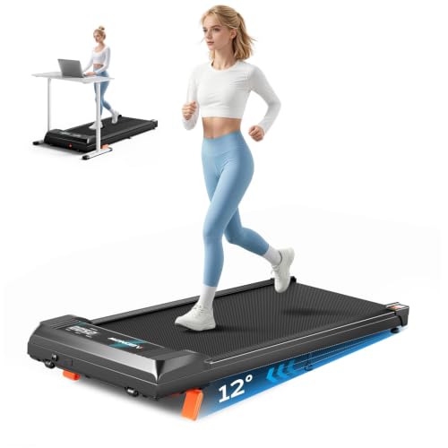 Under Desk Walking Pad Treadmill for Home - color: Light Black