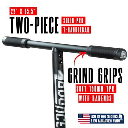 Madd Gear Bounce Trampoline Pro Scooter for Tricks – Real Headtube, Pro T-Bar, Foam Deck – Indoor & Outdoor Stunt Practice - color: BLACK