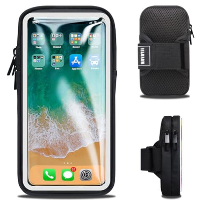 Phone Holder for Running Armband Cell Phone Holder iPhone 17 16 16e 15 14 13 12 11 Pro Max Xs Xr X Plus Mini Samsung Galaxy Ultra S26, Sports Arm Bands Sleeve Fit Workout Exercise Gym Hiking - color: 13-Black with Clear Window