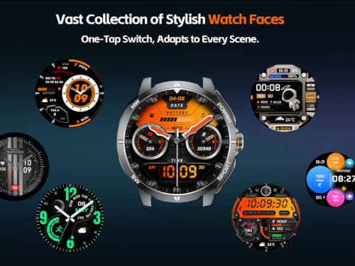 Military Smart Watch with Earbuds for Men and Women, Sleep Tracking - color: Black RD
