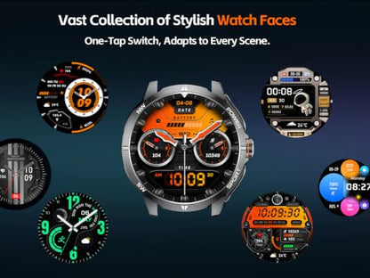 Military Smart Watch with Earbuds for Men and Women, Sleep Tracking - color: Black RD