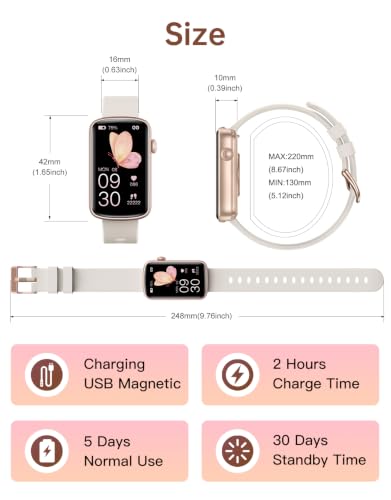 RUIMEN Fitness Tracker, Fitness Watches for Women Men with Heart Rate Monitor Blood Oxygen Sleep Tracker Pedometer, 1.47" Smart Watch Step Calorie Counter for Android iOS IP68 Waterproof, 2 Bands