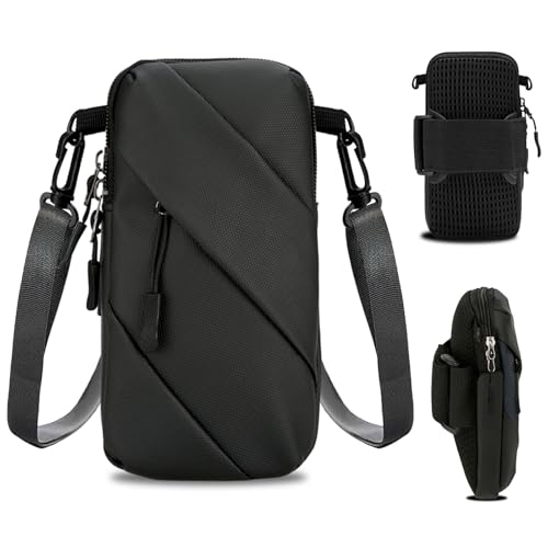 Phone Arm Bands for Running Armband Cell Phone Holder,Crossbody Bags for Women Men Kids,iPhone 15 14 13 12 11 Pro Max Xs Xr 8 7 6S 6 Plus SE Mini,Galaxy,Workout,Exercise,Walking,Gym Arm Bag Black - color: Black