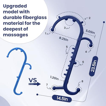 Ranarose Deep Tissue Back & Neck Massager for Body Muscle Pain Relief - color: Dark Navy Blue
