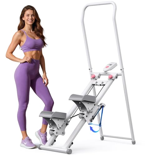 MERACH Stair Stepper with Adjustable Resistance, Foldable Stair Climber - color: White