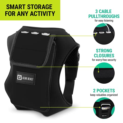 Gear Beast Running Backpack Unisex - Running Vest for Jogging, Hiking and Cycling - Compatible with Most Smartphones, Black