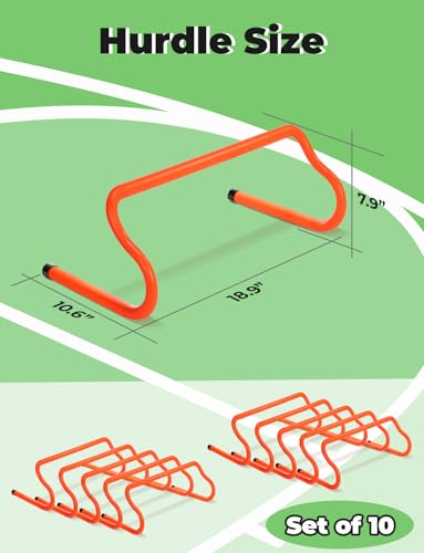 GHB Agility Hurdles 8" Speed Agility Training Hurdles - size: 10 Pack
