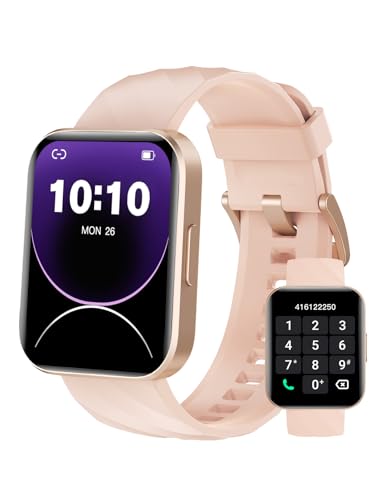 Smart Watch (Answer/Make Calls), 1.85" Smart Watches for Women Men Digital Watch Fitness Tracker with 100+ Sport Modes Heart Rate Monitor Watch for iOS Android Phones Waterproof Pink
