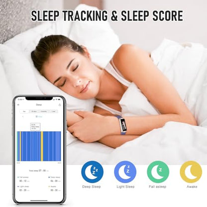 Fitness Tracker with 24/7 Heart Rate, Activity Trackers with Blood Pressure Sleep Monitor, 1.10" AMOLED Screen Step Tracker, Waterproof Step Counter, Health Smart Watch Pedometer for Women Men - color: Metallic Purple