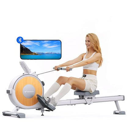 Merach Q1S Magnetic Rowing Machine Indoor, Dual Slide Rail, Quiet & Smooth - style: Manual-Adjust (Silent Version)