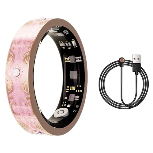 Smart Ring for Women Health Ring Fitness Tracker with Sleep Monitor Heart Rate Monitor Distance Pedometer Calorie for Android iOS - color: pink, size: 7