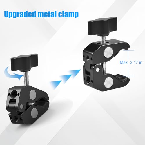 Tablet Clamp Mount Stand, Car Grab Handle iPad Holder Mount Clip Stand for Truck, Pickup, SUV, Van, Excavator, Front Loader, Jeep, Fit 5-13” iPad Pro 12.9 Air Mini, Galaxy Tab, iPhone, Fire HD 10