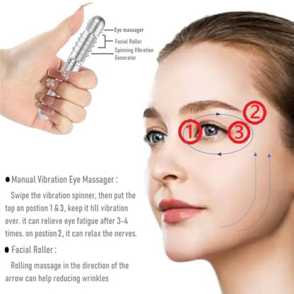 Dual Spinning Mode Fidget Spinner Manual Vibrating Eye Massager Facial Roller Self Defense Tool Car Window Breaker Novelty Birthday Gift