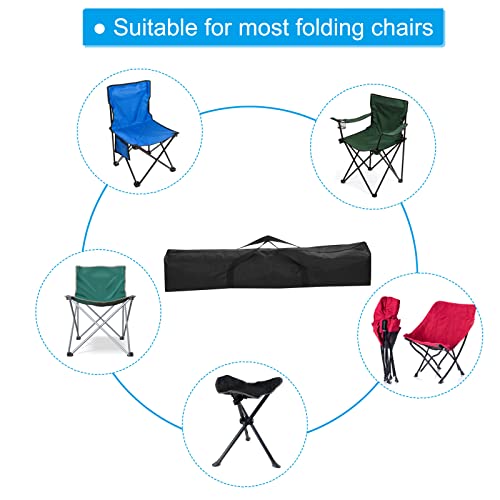 PATIKIL 39 Inch Camp Chair Replacement Bag, Nylon Foldable Carrying Bag Large Zippered Bag with Shoulder Strap for Camping Travel, Black - size: 39 Inch